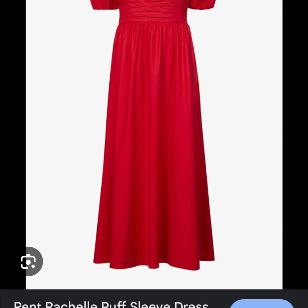 Elegant Red Puff Sleeve Dress